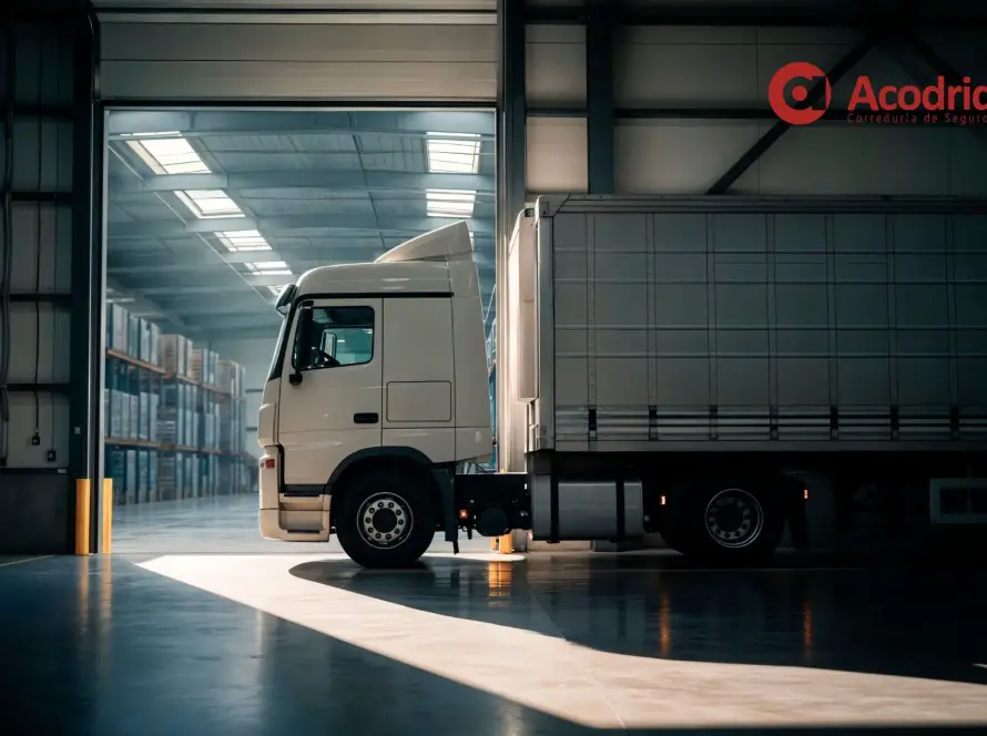 Camión en nave industrial con seguro de circulación Acodrid